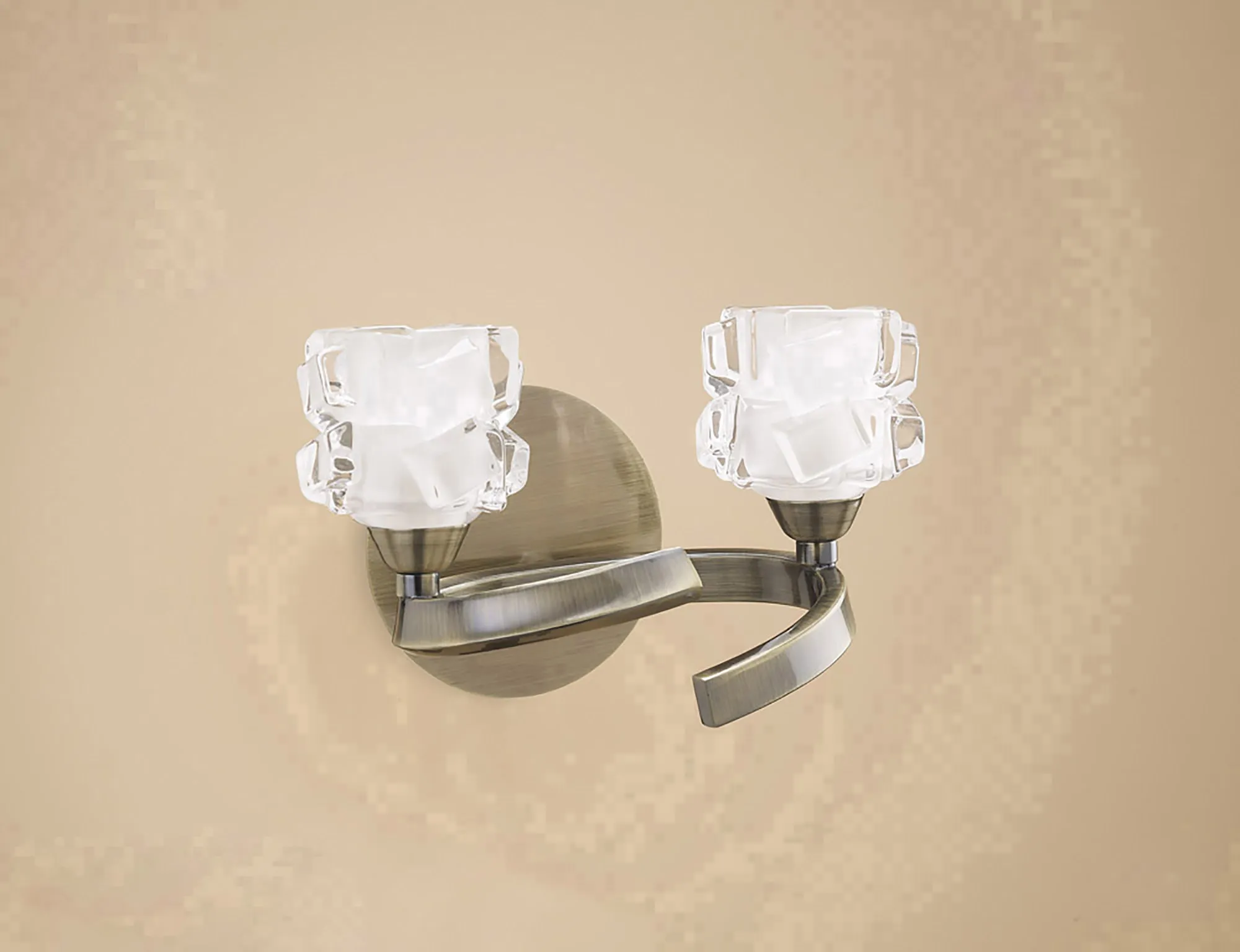 Ice Antique Brass Wall Lights Mantra Armed Wall Lights